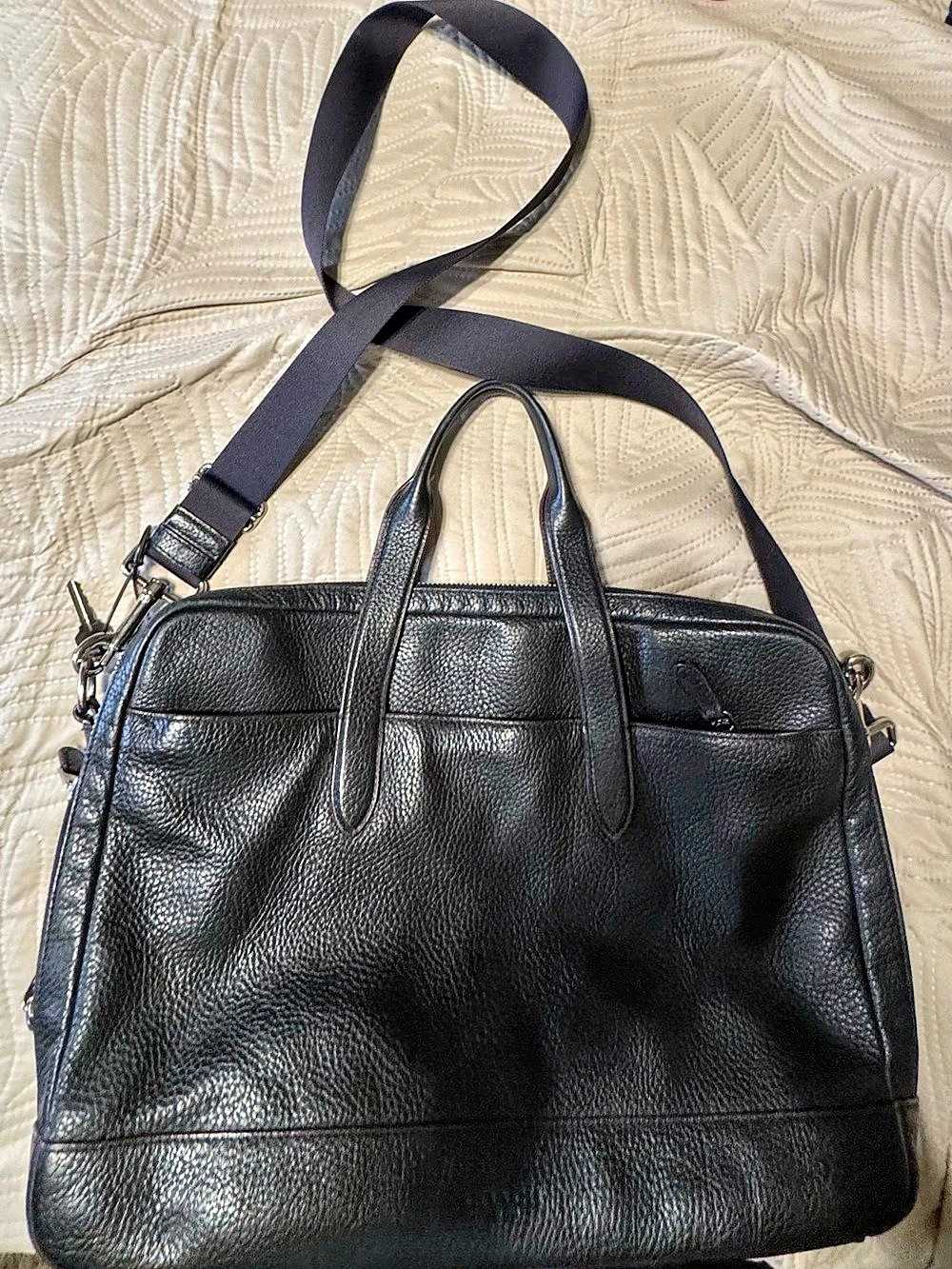 Coach Metropolitan Soft Brief Black Leather Laptop Bag